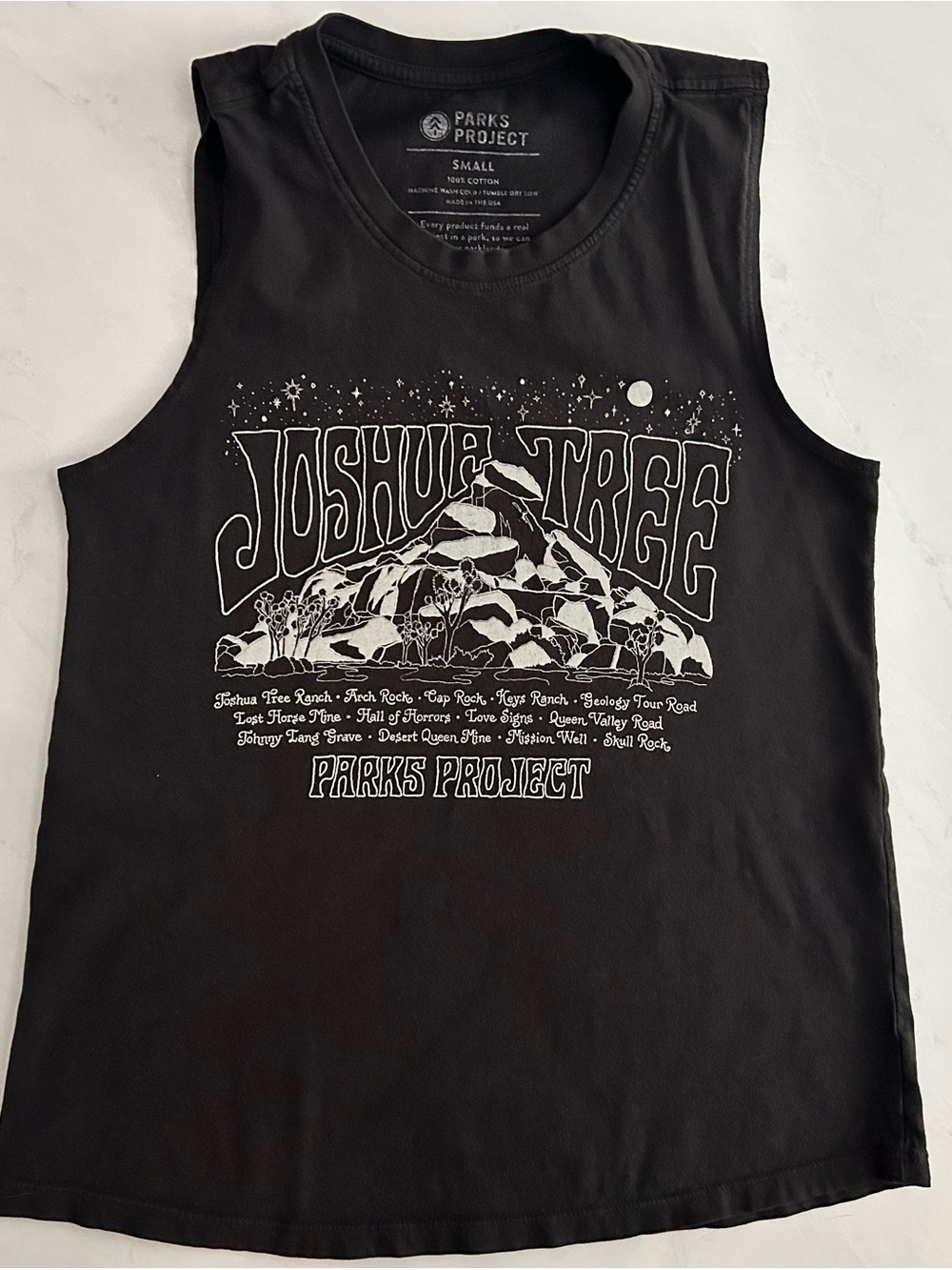 Parks Project Black Joshua Tree Graphic Muscle Tank SMALL